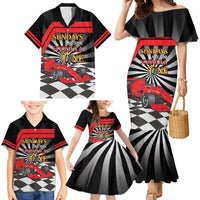 Sundays Are For Formula Racing Family Matching Mermaid Dress and Hawaiian Shirt - Wonder Print Shop