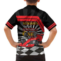 Sundays Are For Formula Racing Family Matching Off The Shoulder Long Sleeve Dress and Hawaiian Shirt - Wonder Print Shop