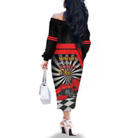 Sundays Are For Formula Racing Family Matching Off The Shoulder Long Sleeve Dress and Hawaiian Shirt - Wonder Print Shop