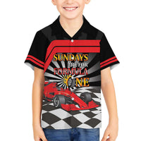 Sundays Are For Formula Racing Family Matching Off The Shoulder Long Sleeve Dress and Hawaiian Shirt - Wonder Print Shop