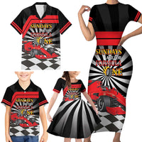 Sundays Are For Formula Racing Family Matching Short Sleeve Bodycon Dress and Hawaiian Shirt - Wonder Print Shop