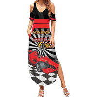 Sundays Are For Formula Racing Family Matching Summer Maxi Dress and Hawaiian Shirt - Wonder Print Shop