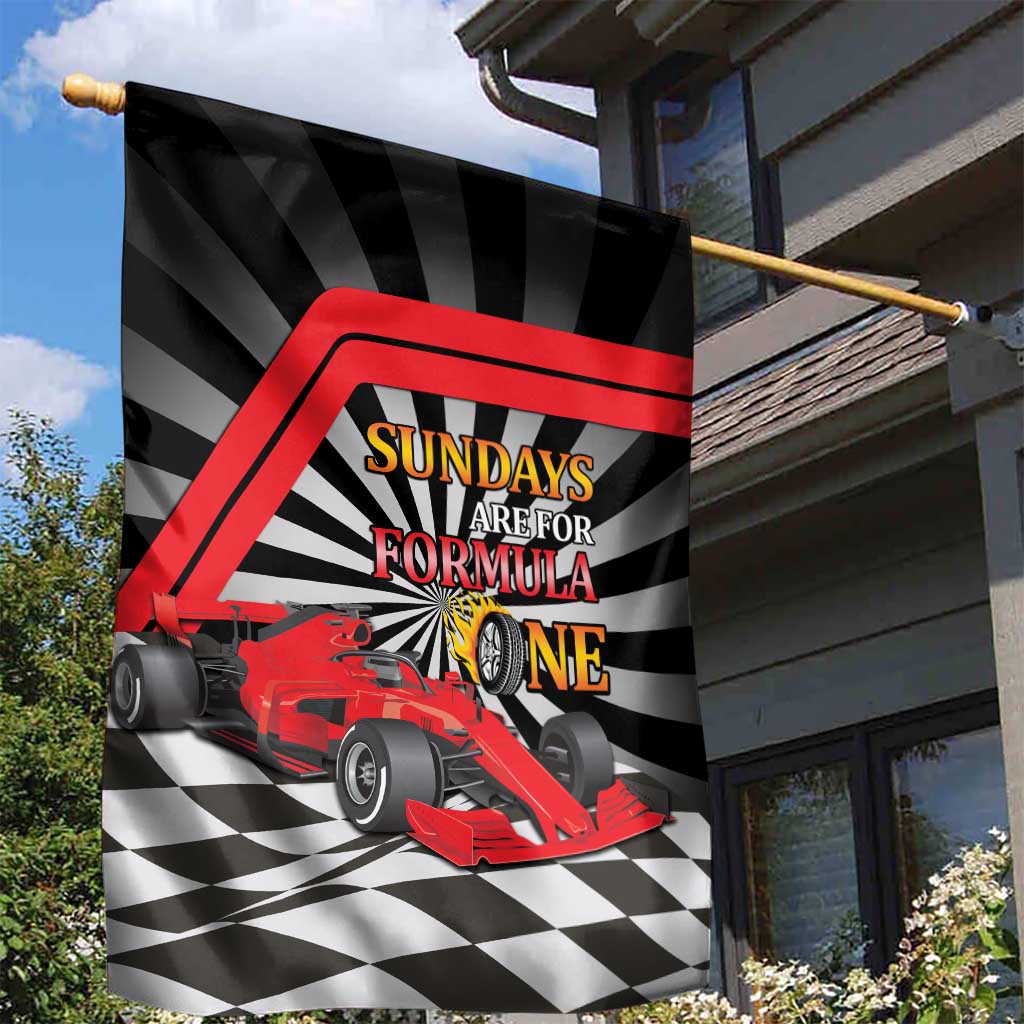 Sundays Are For Formula Racing Garden Flag - Wonder Print Shop