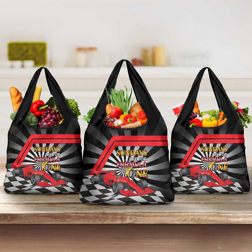 Sundays Are For Formula Racing Grocery Bag - Wonder Print Shop