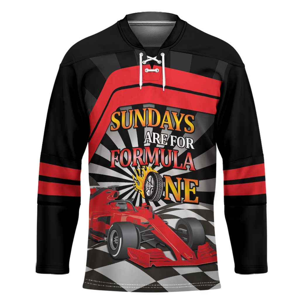 Sundays Are For Formula Racing Hockey Jersey - Wonder Print Shop