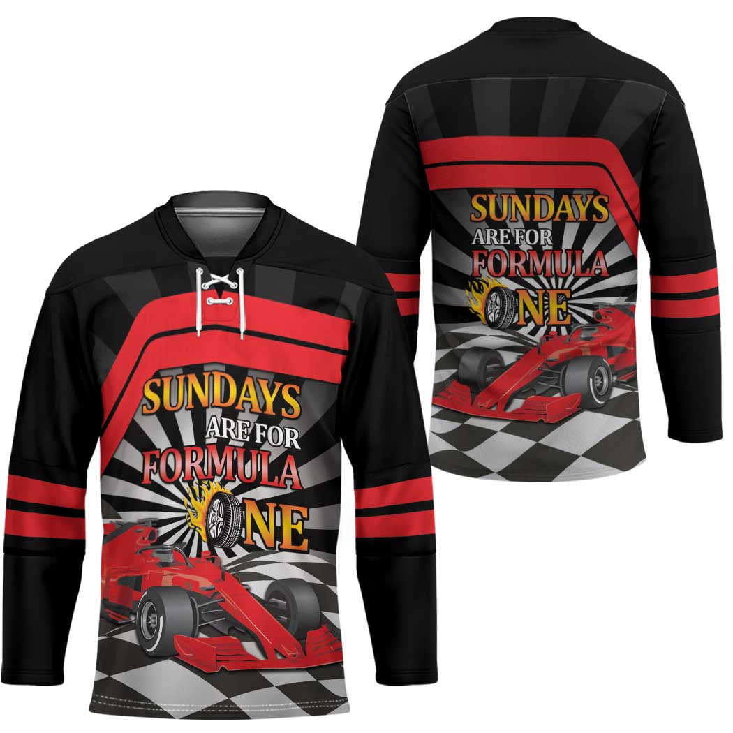 Sundays Are For Formula Racing Hockey Jersey - Wonder Print Shop