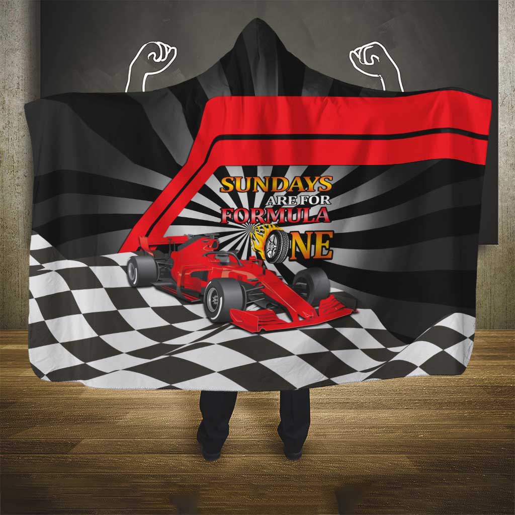 Sundays Are For Formula Racing Hooded Blanket - Wonder Print Shop