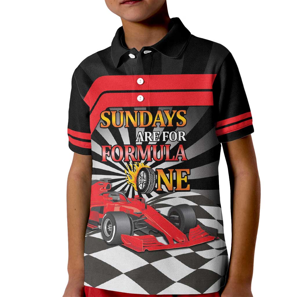 Sundays Are For Formula Racing Kid Polo Shirt - Wonder Print Shop