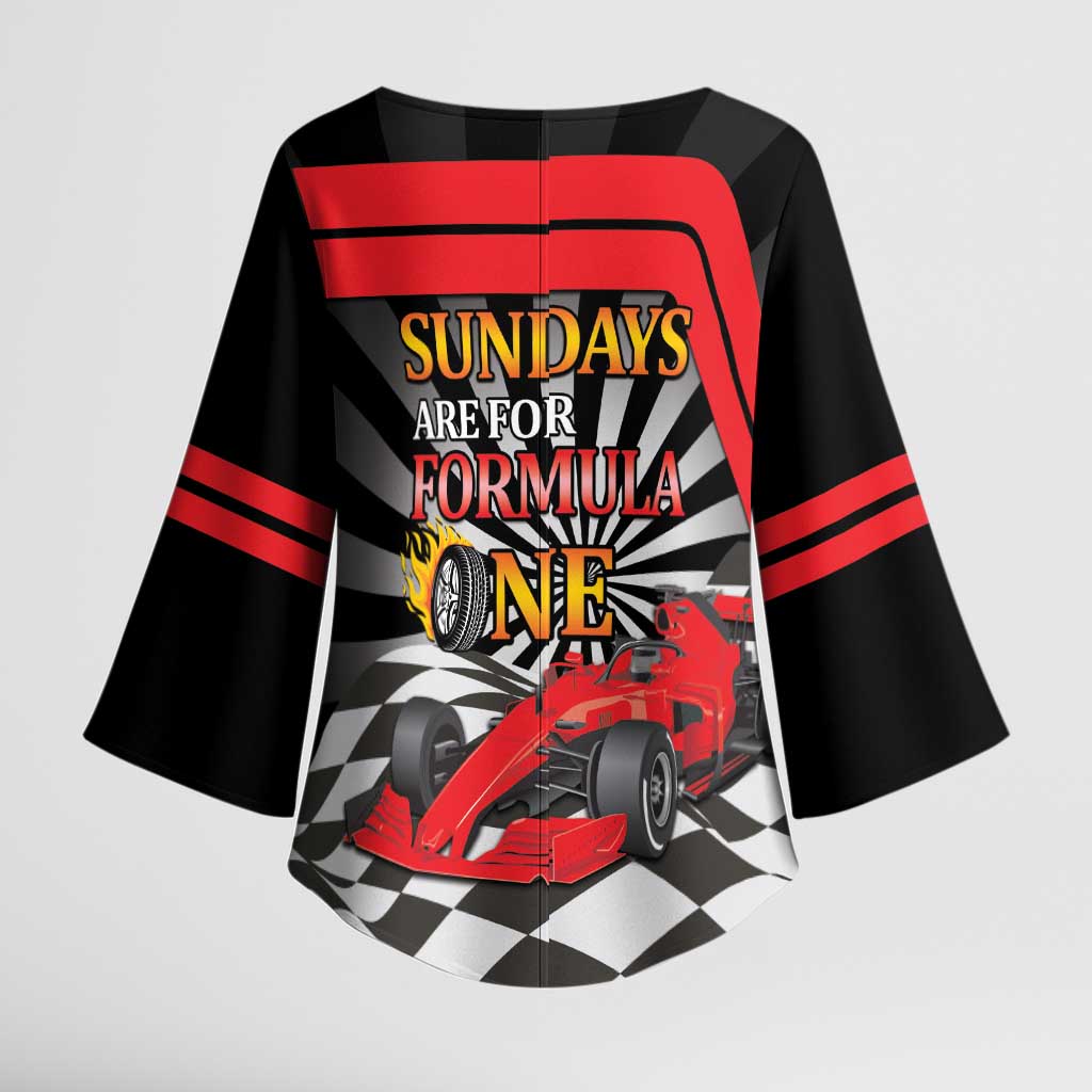 Sundays Are For Formula Racing Kimono Sleeve Blouse - Wonder Print Shop