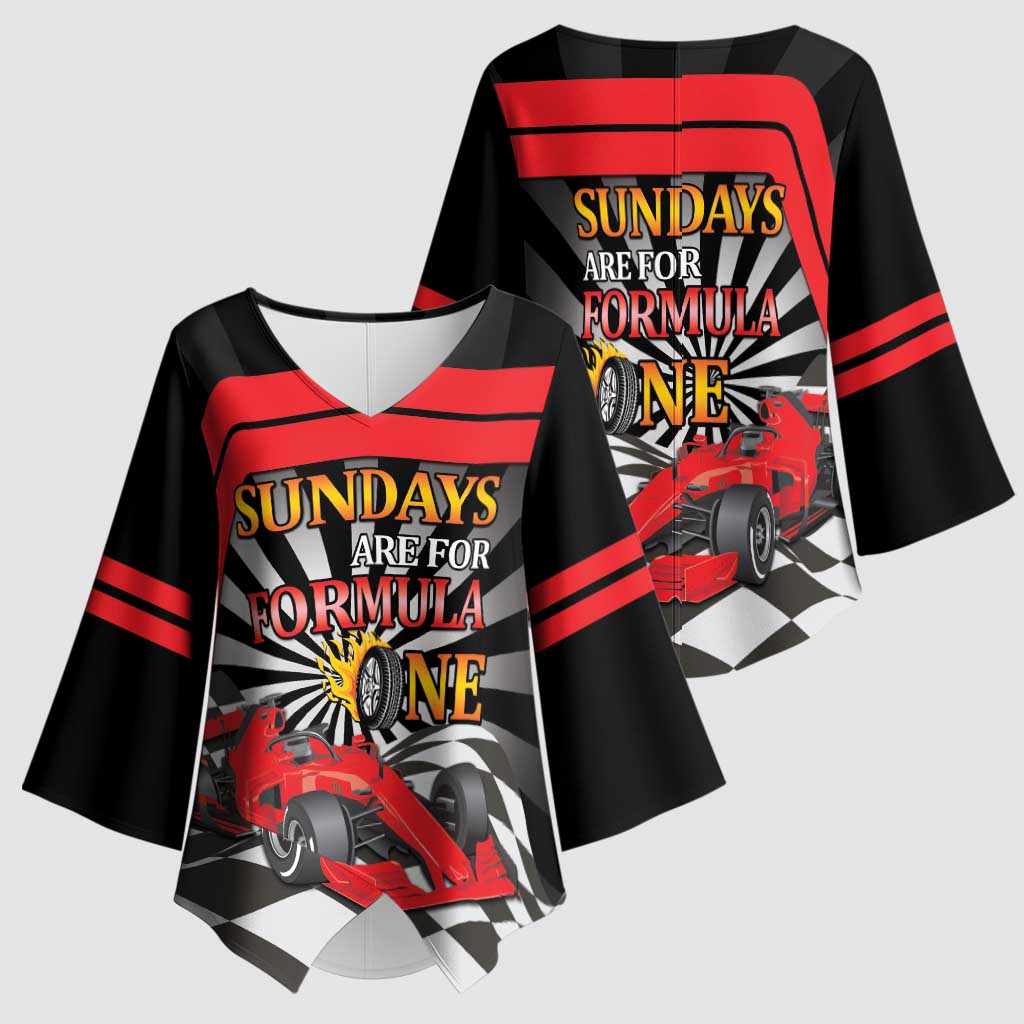 Sundays Are For Formula Racing Kimono Sleeve Blouse - Wonder Print Shop