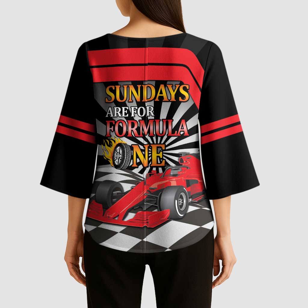 Sundays Are For Formula Racing Kimono Sleeve Blouse - Wonder Print Shop