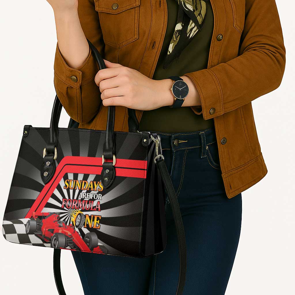 Sundays Are For Formula Racing Leather Bag - Wonder Print Shop
