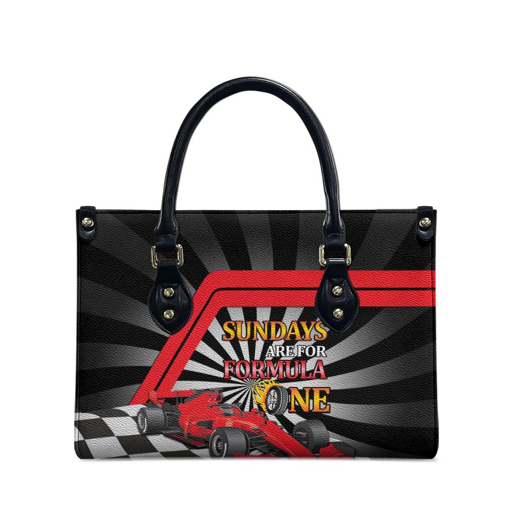 Sundays Are For Formula Racing Leather Bag - Wonder Print Shop