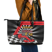 Sundays Are For Formula Racing Leather Tote Bag - Wonder Print Shop