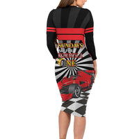 Sundays Are For Formula Racing Long Sleeve Bodycon Dress - Wonder Print Shop
