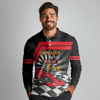Sundays Are For Formula Racing Long Sleeve Polo Shirt - Wonder Print Shop
