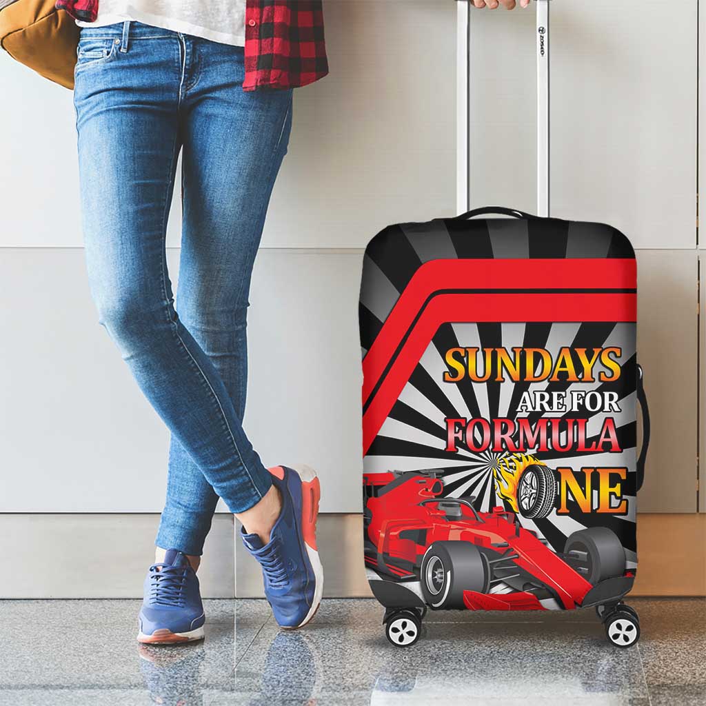 Sundays Are For Formula Racing Luggage Cover - Wonder Print Shop