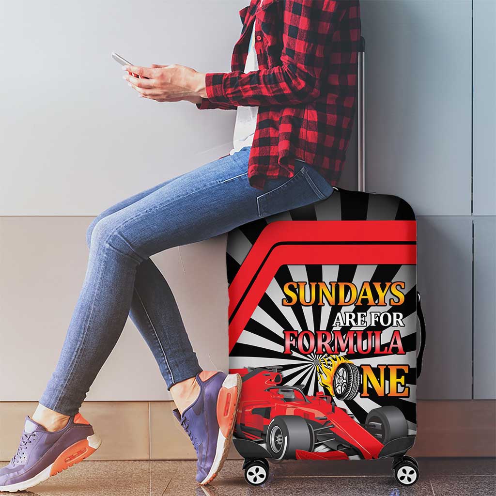 Sundays Are For Formula Racing Luggage Cover - Wonder Print Shop