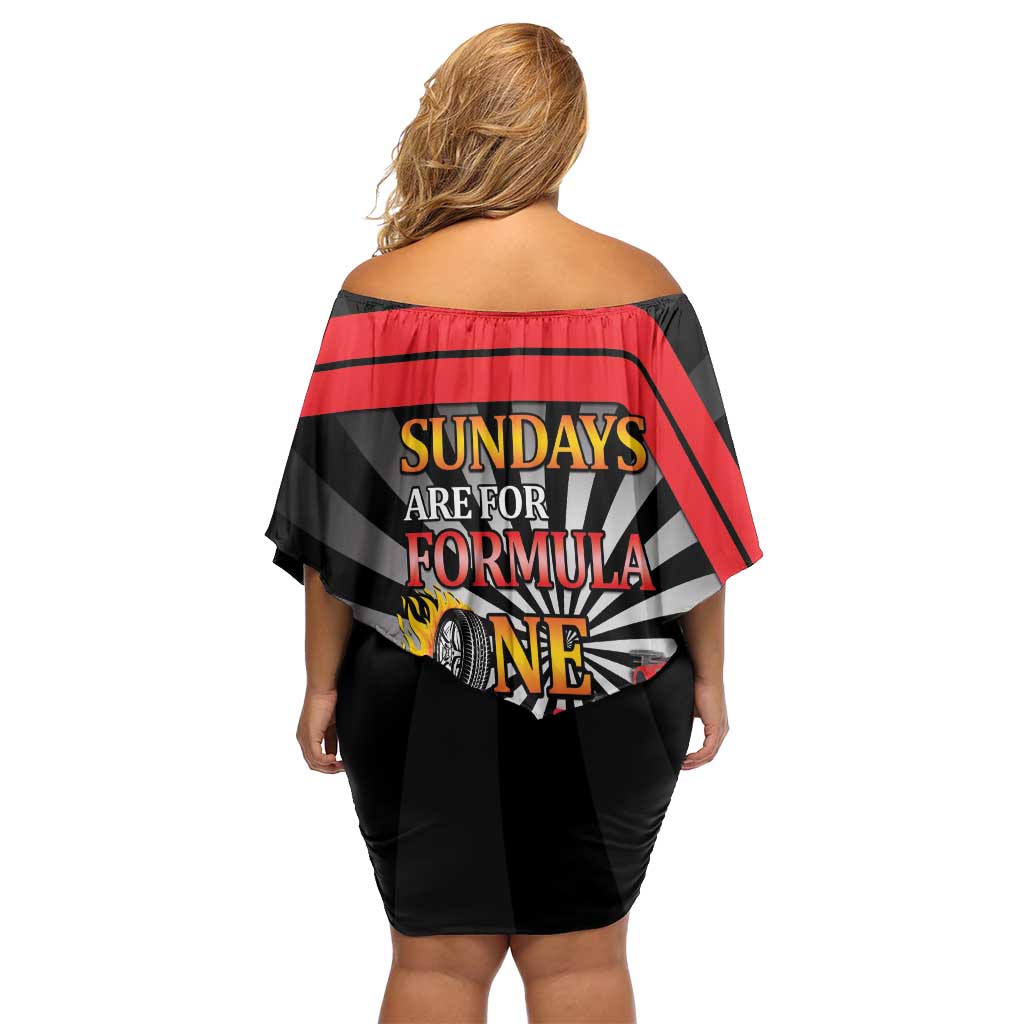 Sundays Are For Formula Racing Off Shoulder Short Dress - Wonder Print Shop