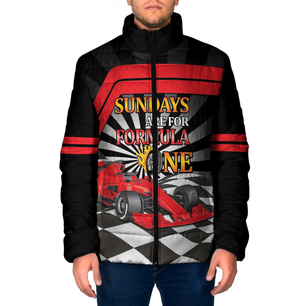 Sundays Are For Formula Racing Padded Jacket - Wonder Print Shop