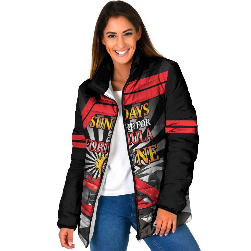 Sundays Are For Formula Racing Padded Jacket - Wonder Print Shop
