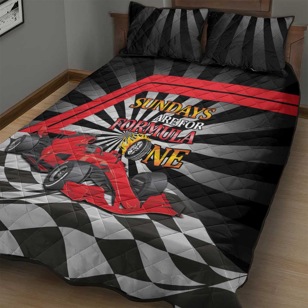 Sundays Are For Formula Racing Quilt Bed Set - Wonder Print Shop