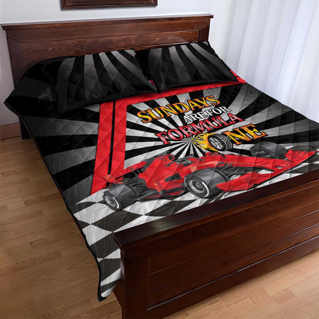 Sundays Are For Formula Racing Quilt Bed Set - Wonder Print Shop