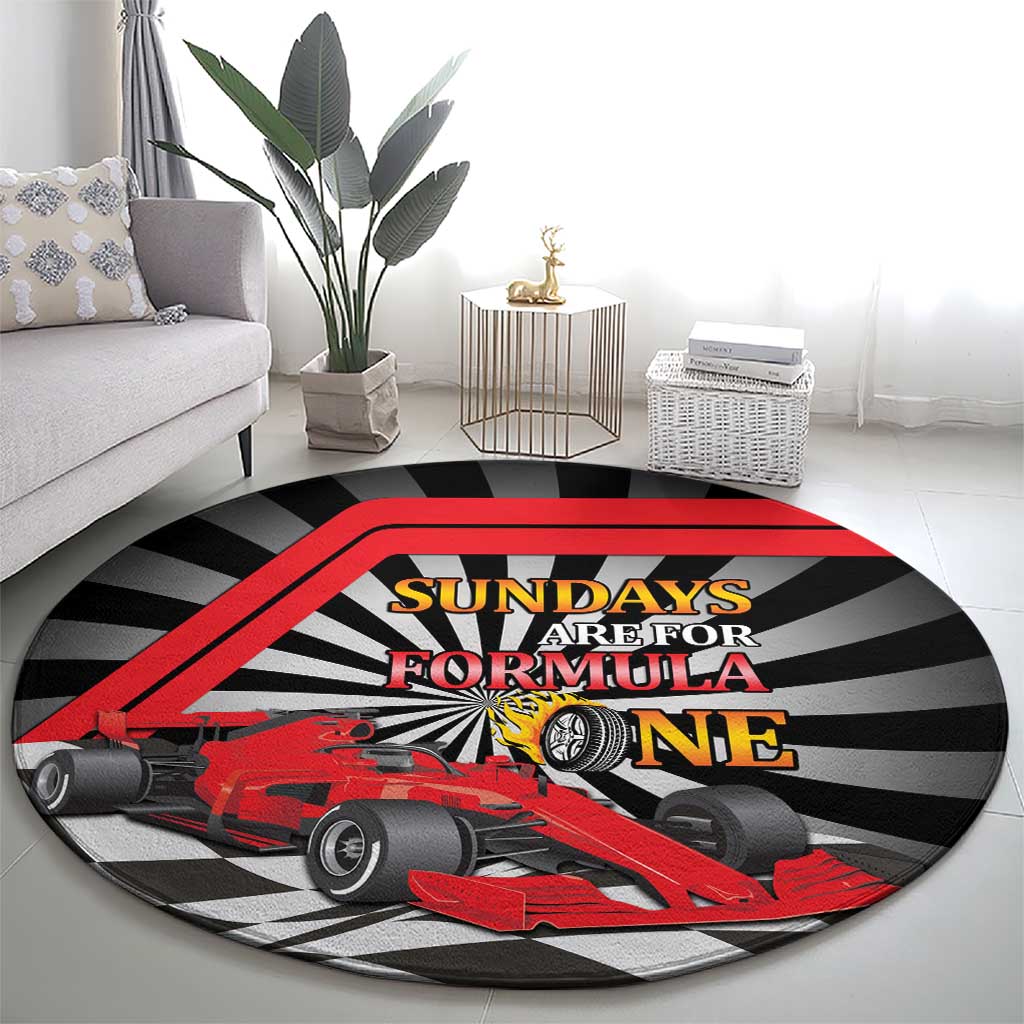 Sundays Are For Formula Racing Round Carpet - Wonder Print Shop