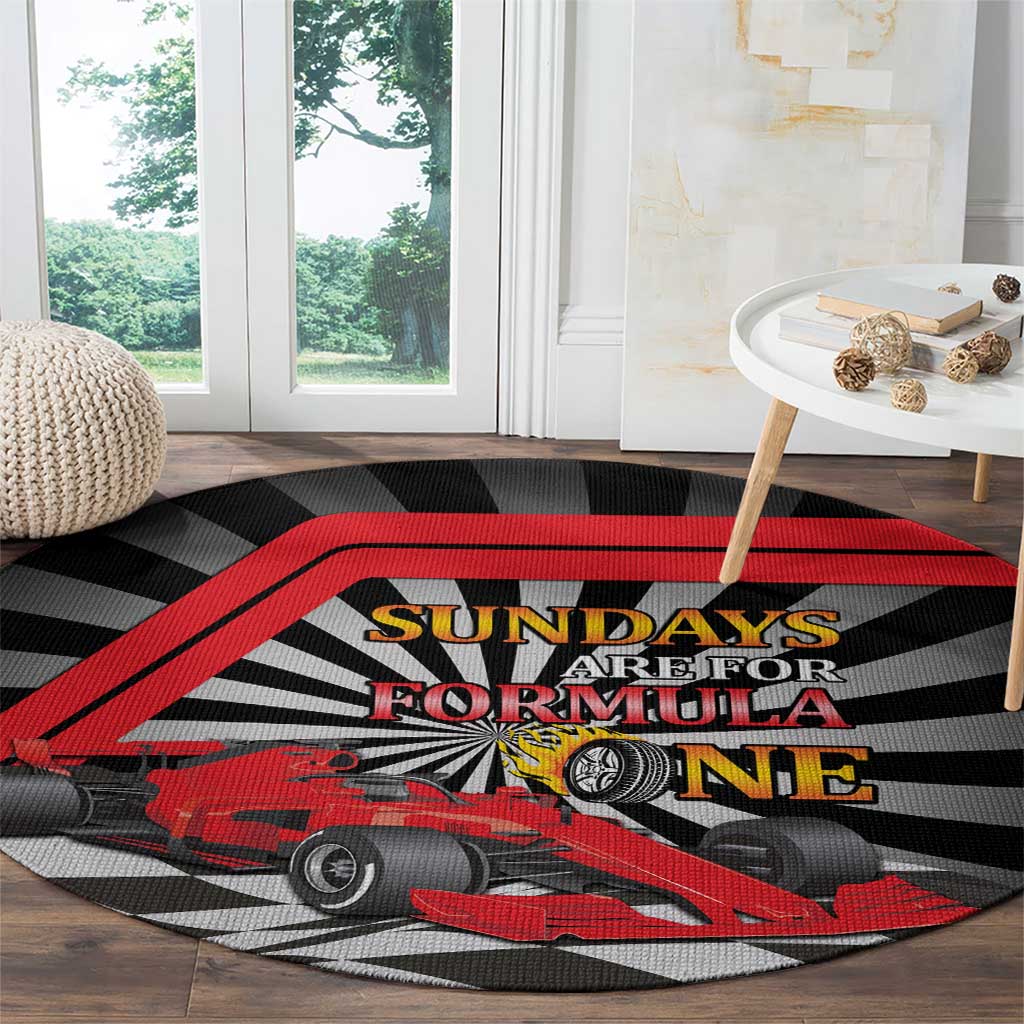 Sundays Are For Formula Racing Round Carpet - Wonder Print Shop