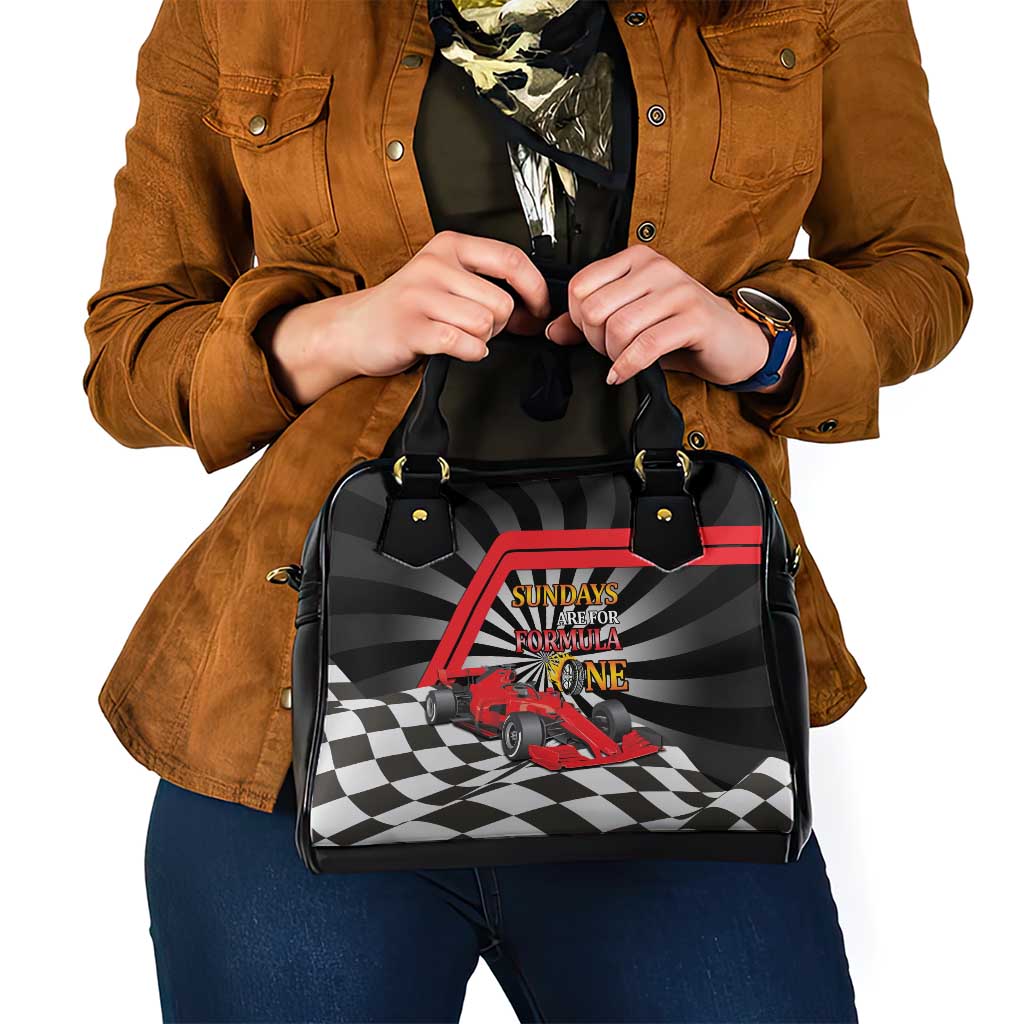 Sundays Are For Formula Racing Shoulder Handbag - Wonder Print Shop