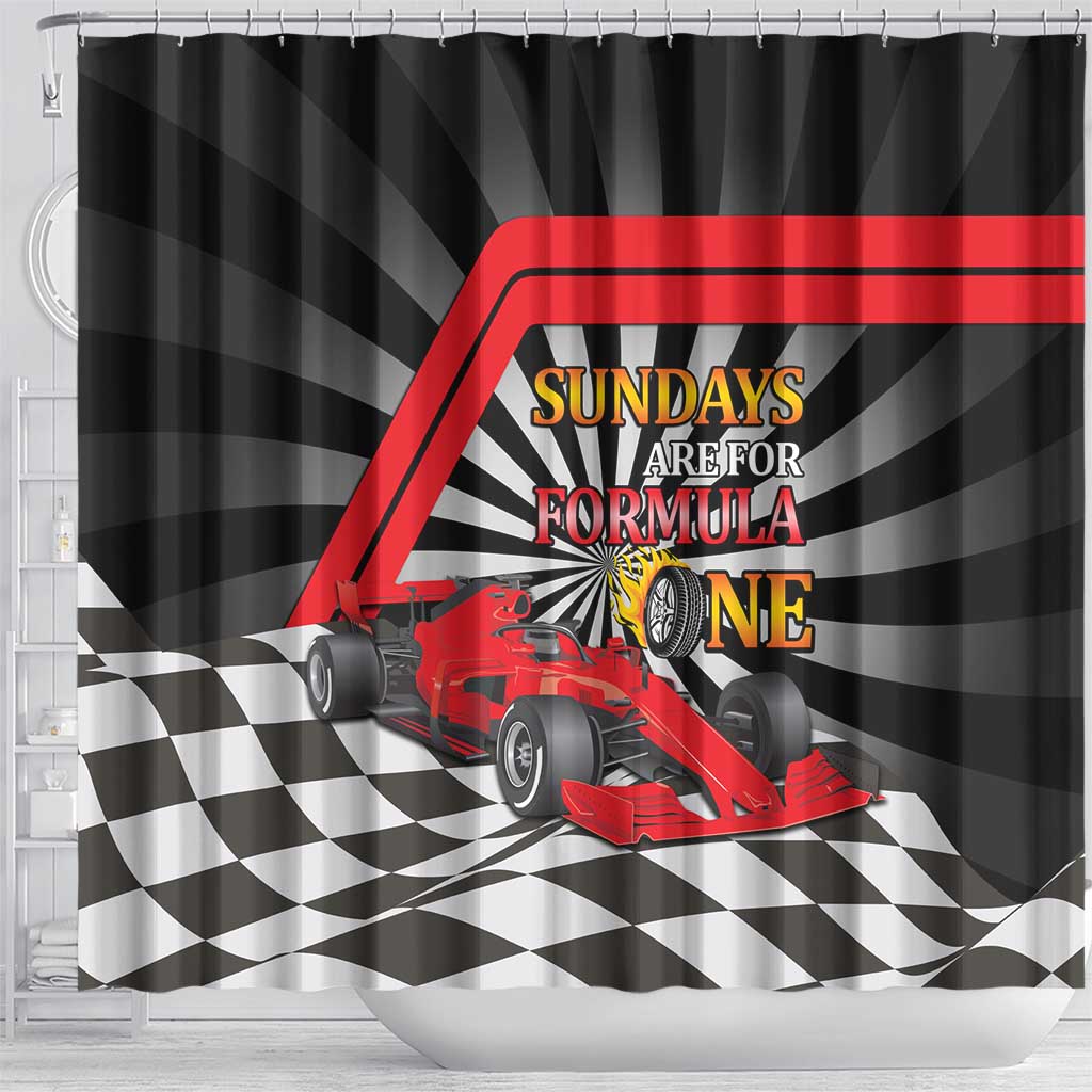 Sundays Are For Formula Racing Shower Curtain - Wonder Print Shop