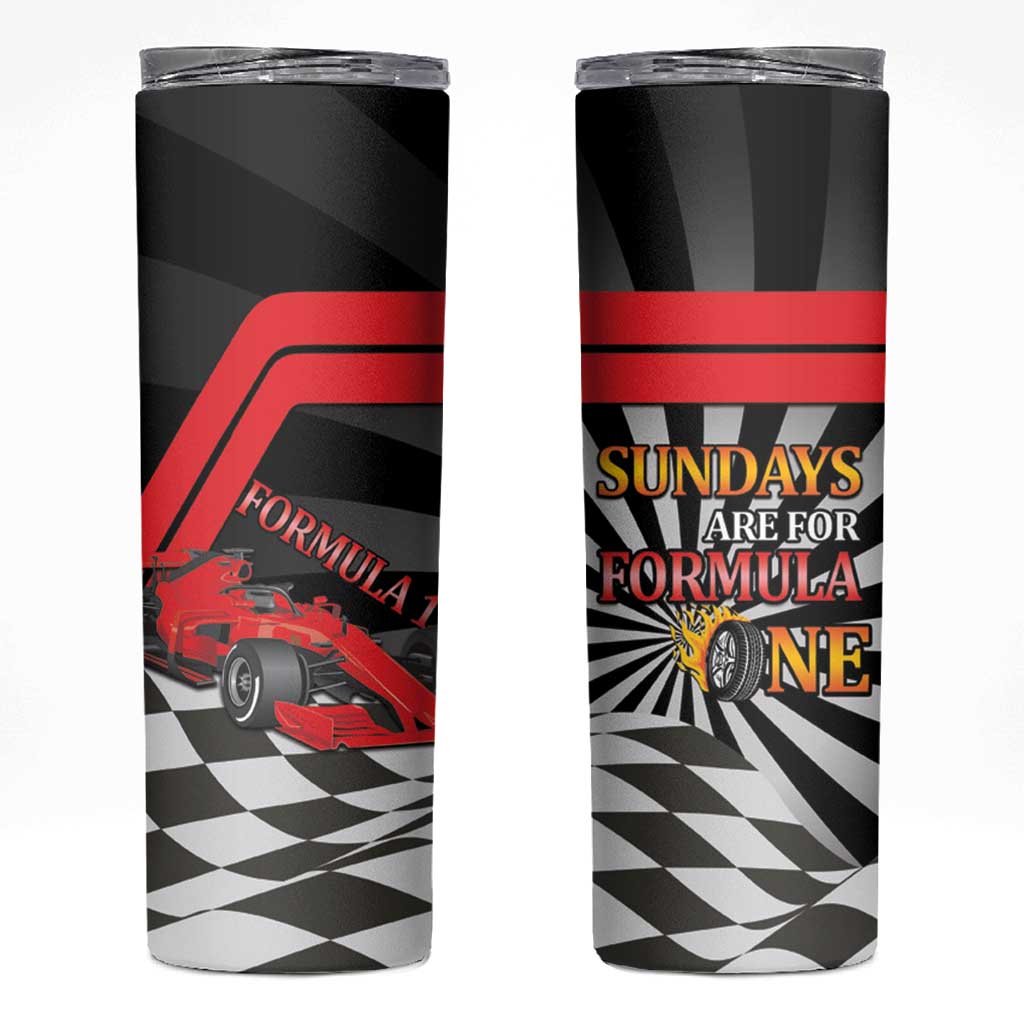 Sundays Are For Formula Racing Skinny Tumbler - Wonder Print Shop