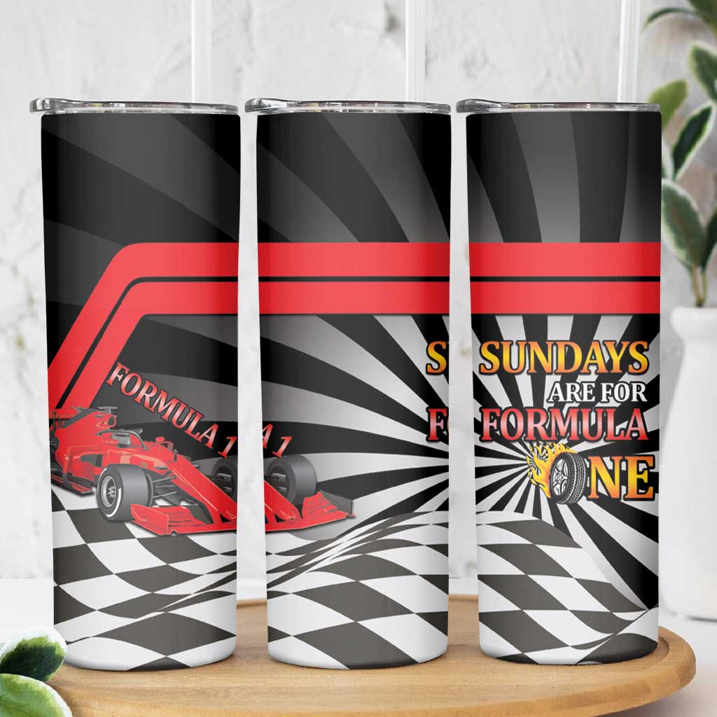 Sundays Are For Formula Racing Skinny Tumbler - Wonder Print Shop