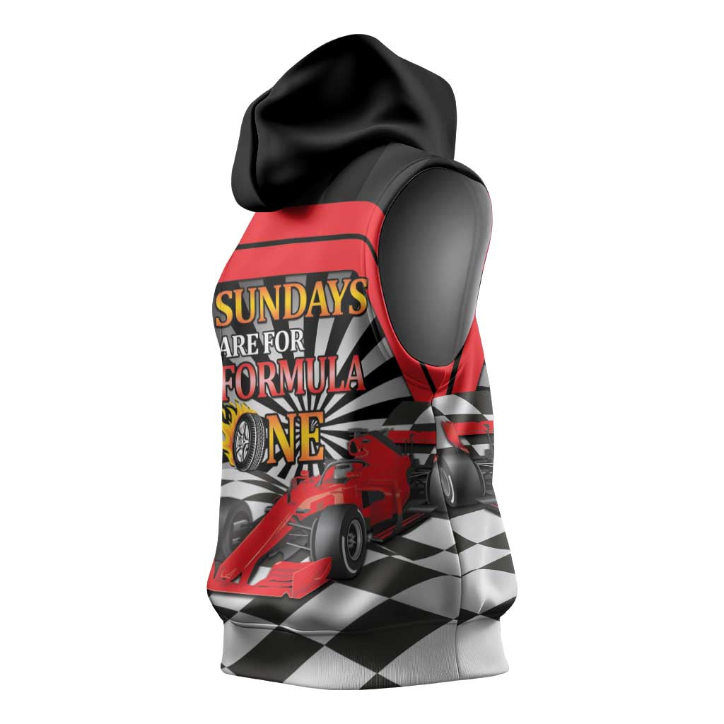 Sundays Are For Formula Racing Sleeveless Hoodie - Wonder Print Shop
