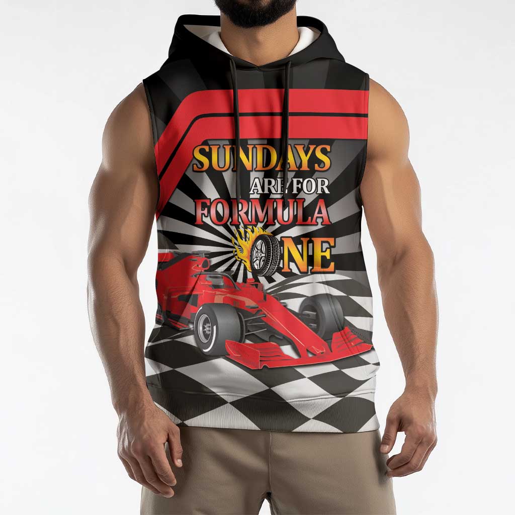 Sundays Are For Formula Racing Sleeveless Hoodie - Wonder Print Shop