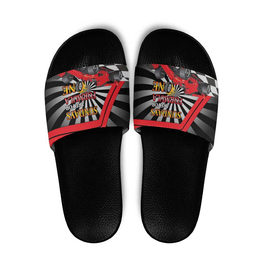 Sundays Are For Formula Racing Slide Sandals - Wonder Print Shop