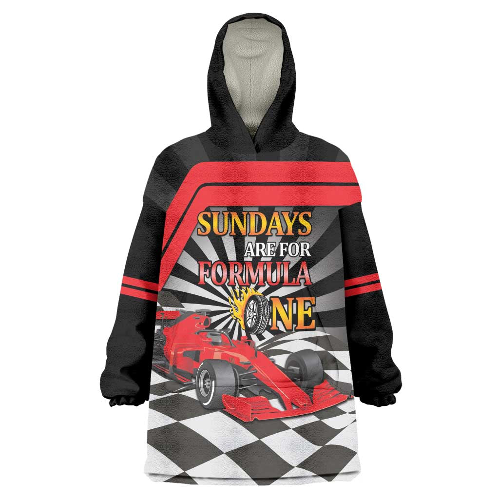 Sundays Are For Formula Racing Wearable Blanket Hoodie - Wonder Print Shop