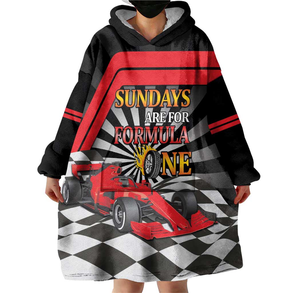 Sundays Are For Formula Racing Wearable Blanket Hoodie - Wonder Print Shop