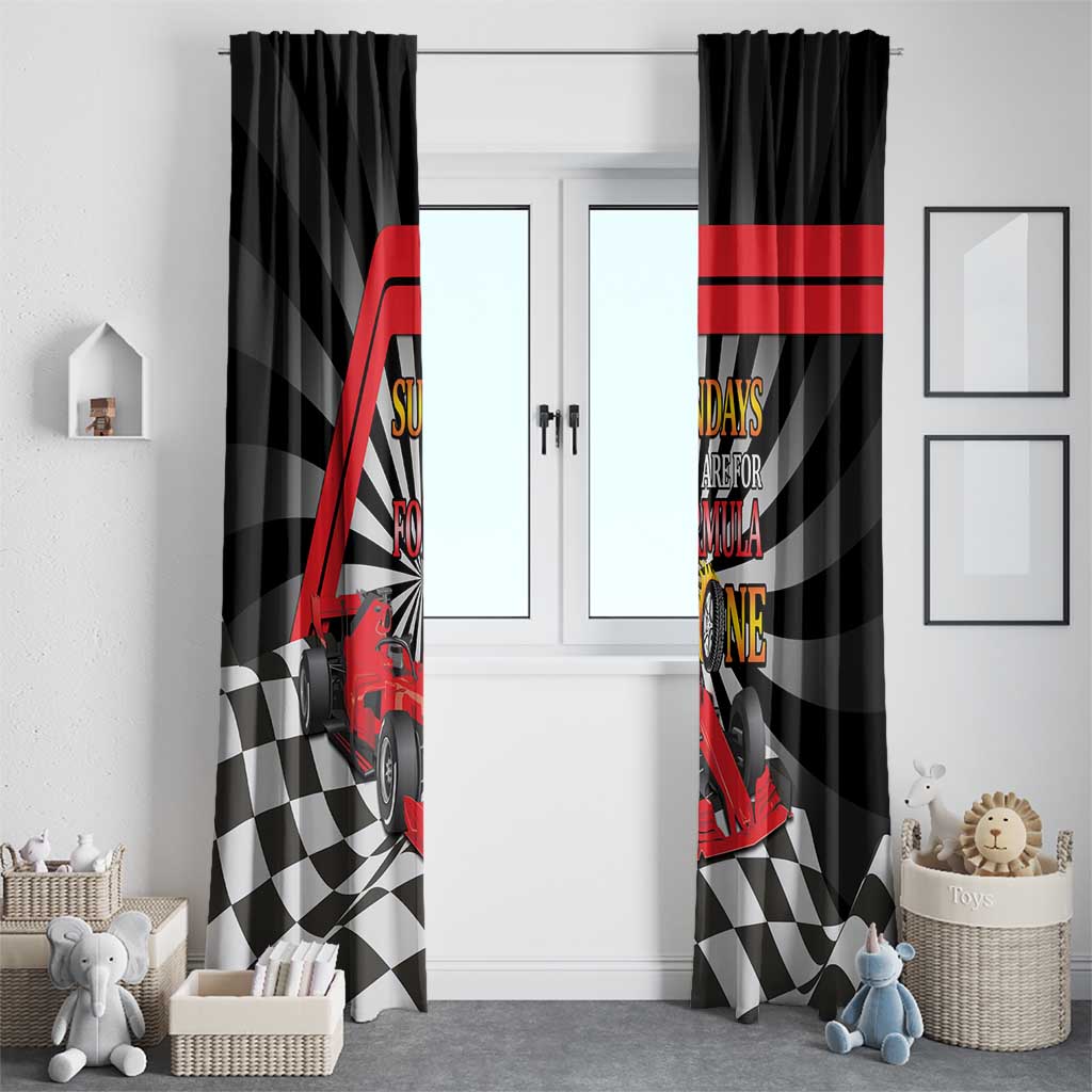 Sundays Are For Formula Racing Window Curtain - Wonder Print Shop