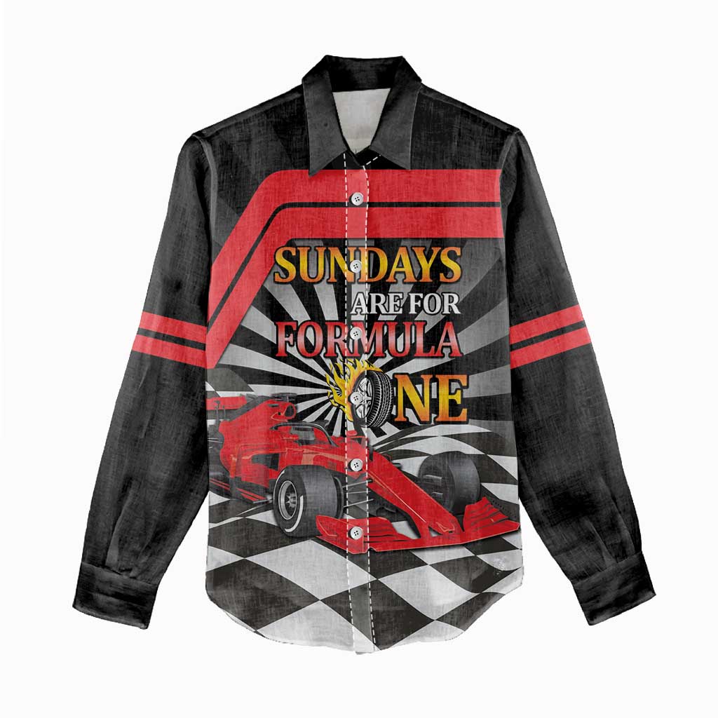 Sundays Are For Formula Racing Women Casual Shirt - Wonder Print Shop