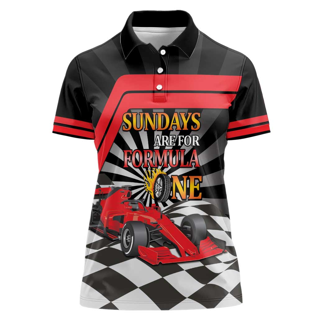Sundays Are For Formula Racing Women Polo Shirt - Wonder Print Shop