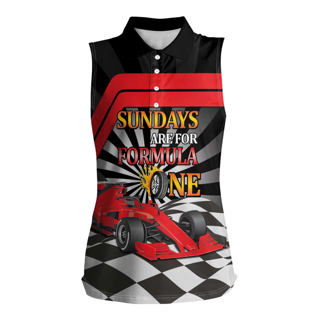 Sundays Are For Formula Racing Women Sleeveless Polo Shirt - Wonder Print Shop
