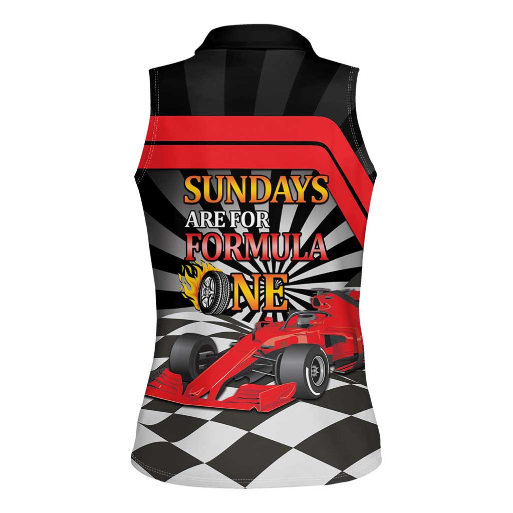 Sundays Are For Formula Racing Women Sleeveless Polo Shirt - Wonder Print Shop