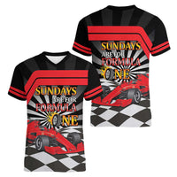 Sundays Are For Formula Racing Women V-Neck T-Shirt - Wonder Print Shop