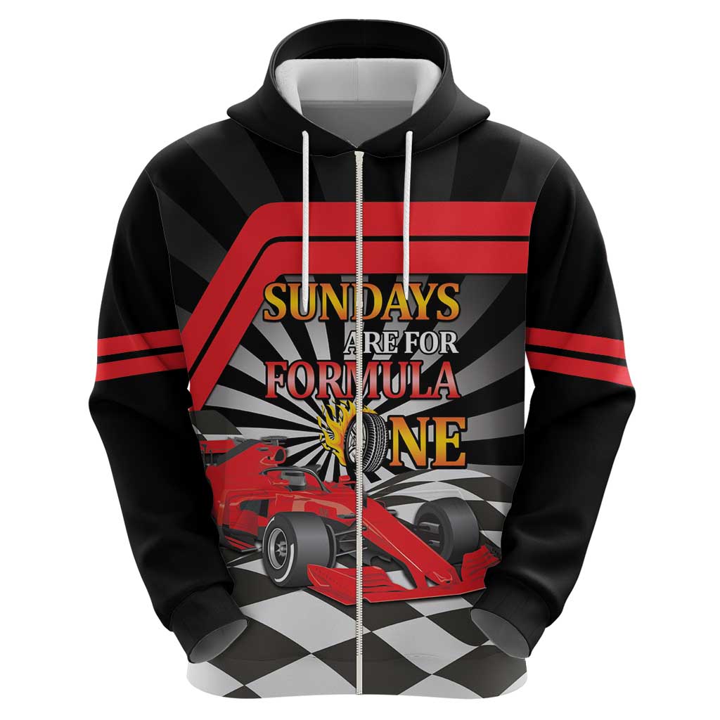 Sundays Are For Formula Racing Zip Hoodie - Wonder Print Shop