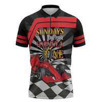 Sundays Are For Formula Racing Zipper Polo Shirt - Wonder Print Shop