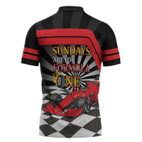 Sundays Are For Formula Racing Zipper Polo Shirt - Wonder Print Shop