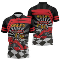 Sundays Are For Formula Racing Zipper Polo Shirt - Wonder Print Shop