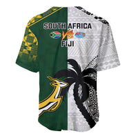 South Africa And Fiji Rugby Baseball Jersey 2023 World Cup Fijian Tapa With Kente Pattern - Wonder Print Shop