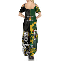 South Africa And Aotearoa Rugby Summer Maxi Dress 2023 Springboks Kente Combine All Black Maori Fern - Wonder Print Shop